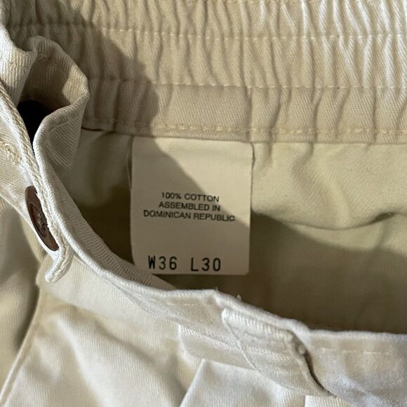 Vintage 90s Dockers Beige Pleated Khaki Pants Mens 36W 30L Straight Leg - Picture 4 of 7